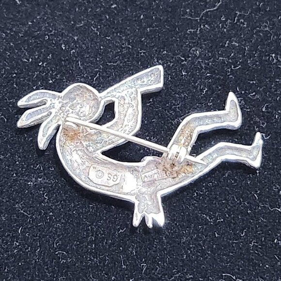 Glen Sandoval (GS) 925 Navajo Kokopelli 1.75 Inch Brooch/Pin Vintage - Picture 8 of 12